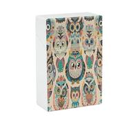 Color Owl Pattern Cigarette Case Stylish Lightweight Pocket Holder Case for Smoke Waterproof Cigarette Dispenser Cigarettes Accessories for Outdoor Camping Hiking