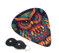 Color Owl Pattern Guitar Plectrums, 6 Guitar Plectrums, Double Sided Printing, For Acoustic Guitar, Bass, Ukulele, Electric Guitar (0.46 Mm 0.71 Mm 0.96 Mm)