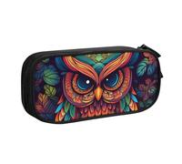 Color Owl Pattern Pencil Case, Zip Smooth Pencil Case, Portable Pencil Case Large School Stationery Storage Bag, Make-Up Bag