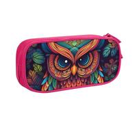 Color Owl Pattern Pencil Case, Zip Smooth Pencil Case, Portable Pencil Case Large School Stationery Storage Bag, Make-Up Bag