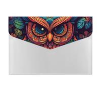 Color Owl Pattern Plastic Envelopes Poly Envelopes Folders for Documents with Snap Closure Reusable File Bags for Home Work Office Organization A4 Size