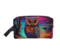 Color Owl Pattern Portable Large-Capacity Travel Toiletry Bag (Print Models) Waterproof Makeup Storage Bag for Men and Women for Business Trips, Fitness, Bathroom, Daily Storage