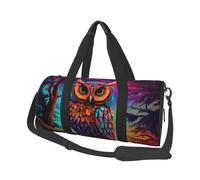 Color Owl Pattern Round Travel Duffel Bag - Large Capacity Durable Carry-On Bag for Vacation, Gym, Short Trips