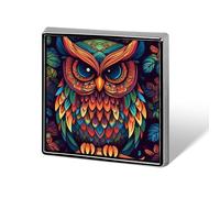Color Owl Pattern Square Badges Metal Memorial Pins Exquisite Button Badge Lapel Pins Fashion Square Brooch Crafts Gifts Clothes Decorative Pin for Adult Brooch