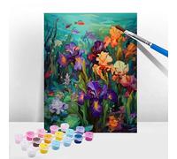 Color Paint by Numbers for Adults, Painting by Numbers for kids 6-12, Paint by Number Canvas Kits Flower with Brushes Acrylic Pigment, DIY Color Oil Painting for Gifts Home Wall Decor 35x47 Inch T-516