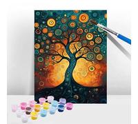 Color Paint by Numbers for Adults, Painting by Numbers for kids 6-12, Paint by Number Canvas Kits Tree Of Life with Brushes Acrylic Pigment, DIY Color Oil Painting for Gifts Home Decor 20x28inch T-152