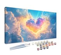 Color Paint by Numbers Love Paint by Numbers for Children 6-12, DIY Painting Kits for Adults Beginners, Acrylic Pigment Painting with Paintbrushes for Women Gifts 40x80 Inch, Without Frame 4L-662