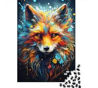 Color Painting Fox Puzzles for Adults 500 Puzzles for Adults 500 Pieces Puzzle 500 Pieces 500 Piece Jigsaw Puzzles for Gift 500pcs (52x38cm)