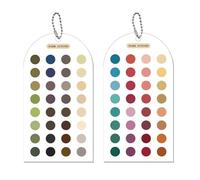 Color Palette Cards, 12 Season Color Analysis Template Cards, 2 Pieces Portable ColorMatching Guide For Outfits & Makeup,Scratch-Proof Double-Sided Palette With 60+ Colors & Bead Ball Chains