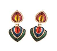 Color Panel Coating Earrings Metal Mixture Thin Traditional Jewelry Women Fashion Statement Accessories Party Wedding Coating Earrings