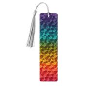 Color Pattern Wooden Bookmark 5pcs for Book Lovers,DIY Wood Craft Bookmarks with Colorful Tassels Wooden Gift Tags Labels Rectangle Bookmarks Ornaments Unusual Gift for Men Women