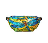 Color Peacock Fanny Pack for Women Man,Stained Glass Art Waist Belt Bag Crossbody for Sports Travel Hiking Running Jogging