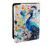 Color Peacock Passport Holder for Travel,RFID Passport Cover Wallet PU Leather Passport Card Holder Case Cute Passport Protector for Women Men