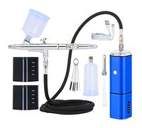 COLOR PEAK Airbrush Kit with Compressor Cordless Dual Action Airbrush Set Rechargeable Detachable Air Brush Gun Portable Airbrush Kit for Makeup Art Painting Craft Cake Tattoo Model Barber