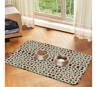 Color Petoskey Stone Printing Pet Absorbent Leather Tablecloth For Dogs Cats Food Mat 23.62in*15.75in 4mm Thick