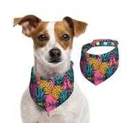 Color Pineapple Dog Bandanas,Summer Bandanas for Dogs Washable Adjustable Dog Triangle Scarf Bibs Cute Pet Bibs for Medium Large Dogs Puppy and Cats Medium