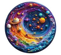 Color Planet 3D Wooden Puzzle, Handassembled Educational Toy,DIY Woodencrafts to Build,Brain Teaser Building Model Kit,Gift for Adult Hobby