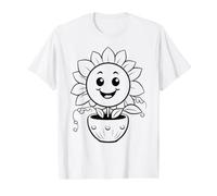Color Plant Flower Flower Pot and Paint it Yourself Value Graphic T-Shirt, Men, White, L