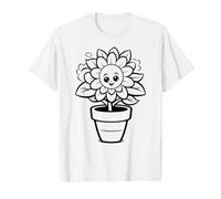 Color Plant Flower Flower Pot and Paint it Yourself Value Graphic T-Shirt, Men, White, L