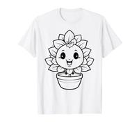 Color Plant Flower Flower Pot and Paint it Yourself Value Graphic T-Shirt, Men, White, M