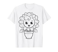 Color Plant Flower Flower Pot and Paint it Yourself Value Graphic T-Shirt, Men, White, S