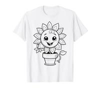 Color Plant Flower Flower Pot and Paint it Yourself Value Graphic T-Shirt, Men, White, S