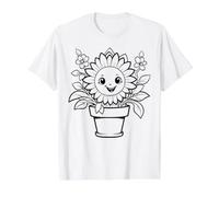 Color Plant Flower Flower Pot and Paint it Yourself Value Graphic T-Shirt, Men, White, S
