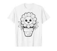 Color Plant Flower Pot and Paint it Yourself Value Graphic T-Shirt, Men, White, S