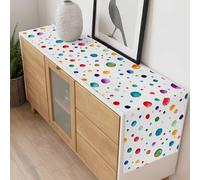 Color Polka Dot Table Runner 13x108 inch Abstract Watercolor Bubbles Modern Cotton Linen Dining Table Runner Ideal for Dresser Kitchen Coffee Tables - Machine Washable