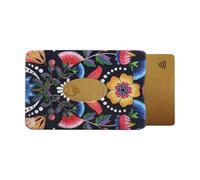 Color Pop Rigid Card Holder Anti-RFID, Bank Protection, PVC, 9.2 x 6 x 0.5 cm, Made in France, Flores, 6 x 9,1 x 0,4 cm, Classic