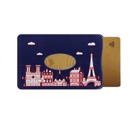 Color Pop Rigid Card Holder Anti-RFID, Bank Protection, PVC, 9.2 x 6 x 0.5 cm, Made in France, Monuments, 18 x 9,1 x 0,4 cm, Classic