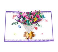 Color Printed Magnolia Bunch Pop Up Paper Flower Bouquet Greeting Cards with Blank Note Card & Envelope, gift for celebrating Love, Birthday, Anniversary, Special Moments, Valentine's Day
