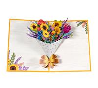 Color Printed Sunflower Bunch Pop Up Paper Flower Bouquet Greeting Card with Blank Note Card & Envelope, gift for celebrating Love, Birthday, Anniversary, Special Moment, Valentine's Day