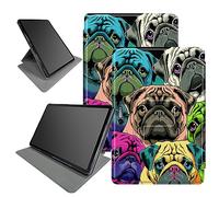 Color Pugs Case Design for Microsoft Surface Go 3 2021 / Surface Go 2 2020 / Surface Go 2018 10-inch Tablet, 360 Degree Rotating Multiple Viewing Angles Case with Auto Sleep/Wake