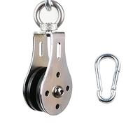 color river Pulley Wheel Stainless Steel Small Pulley Block 360 Degree Rotating Silent Cable Pully Load Bearing Mechanical Pulleys, Silver (Silver-1)