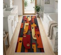 Color Runner Rug Door Mats Indoor Non Slip Area Rug Runner 60 x 180 cm, Tribe Abstract Geometry Human Face Kitchen Sink long Carpet for Hallway Kitchen Living Room Bedroom Entryway Indoor