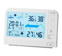 Color Screen Digital Weather Station With Indoor External Temperature Humidity Readings And Alarm Function(777 White)