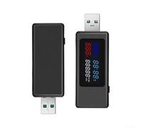 Color Screen Usb Tester For Electrical Potential And Current Monitoring With Real Time Data Display For Smartphone Charger Analysis Black(black)