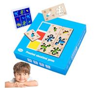 Color Shape Sorting Toys,Wooden Animal Stencils Board Matching Game - Exercise Thinking Skills Preschoolers Toys for Courtyard, Living Room, Children's Playground