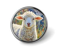 Color Sheep Round Badge Pin, 1 Inch Durable Non-Fading Lapel Pin, Versatile Metal Button Badges, Lightweight Decorative Brooch for Clothing Accessories Personalized Gifts