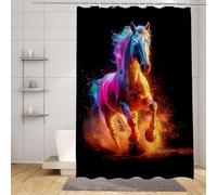 Color Shower Curtain Horse Shower Curtains for Bathroom HD Printing Waterproof Bathroom Curtains with 12 Hooks, Polyester Bath Curtain Machine Washable Fabric for Bath Tub Stall 60x80inch -zpg25073K9