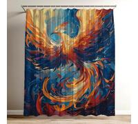 Color Shower Curtain Waterproof Garden Shower Curtain with Hooks, 3D HD Polyester Waterproof Decoration with 12 Hooks Durable and Washable, Phoenix Large Bathroom Curtains 120cm x 150cm for Tub Wy-3