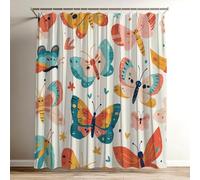 Color Shower Curtain Waterproof Garden Shower Curtain with Hooks, 3D HD Polyester Waterproof Decoration with 12 Hooks Durable and Washable, Butterfly Large Bathroom Curtains 120cm x 150cm, Tub Wy-151