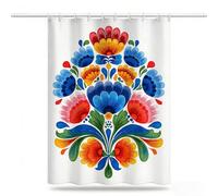Color Shower Curtains for Bathroom 180x240cm, Long Waterproof Bath Curtain, Extra Large Polyester Fabric Window Drapes with 12 Hooks, Weighted Hem Showering Panel, Nordic Curtains 72x96inch, Model654