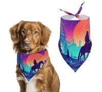 Color Silhouette People Dog Bandana Triangle Dog Scarf Washable Polyester Dog Bibs Cute Pet Bandana for Medium Large Dogs Puppy and Cats