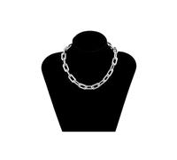 (Color Silver Color 7) High Quality Punk Lock Chain Declaration Necklace Women Hip Hop Twisted Thick Gothic Jewelry Necklace Steampunk