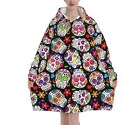 Color Skulls Blanket Hoodie - The Oversized Hoodie Sweatshirt Blanket - Soft, Comfortable, Flannel And Warm Hoodie Blanket For Every Occasion