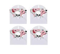 Color Skulls Print Blank Greeting Cards, Love Buttons, Pearl Paper Envelopes Suitable For Various Occasions - Anniversary Cards, Thank You Cards, Holiday Cards, Wedding Cards, Congratulations.