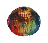 color skulls Print Double Layers Shower Cap Bathing Shower Caps Ladies Men Shower Caps Salon Home Use