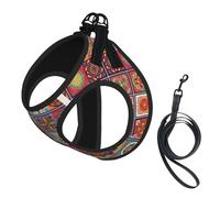 Color Small Flowwer Pattern Print Reflective No Choke Pet Vest Harness,Adjustable Soft Padded Dog Harness With Easy Control Handle
